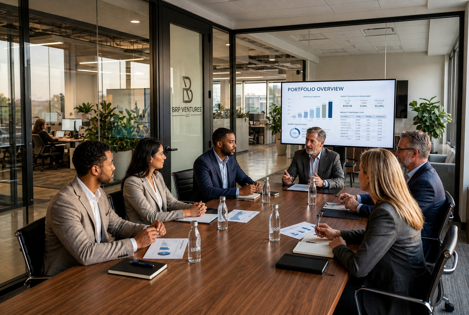 BRP Ventures team in a deal structuring boardroom meeting