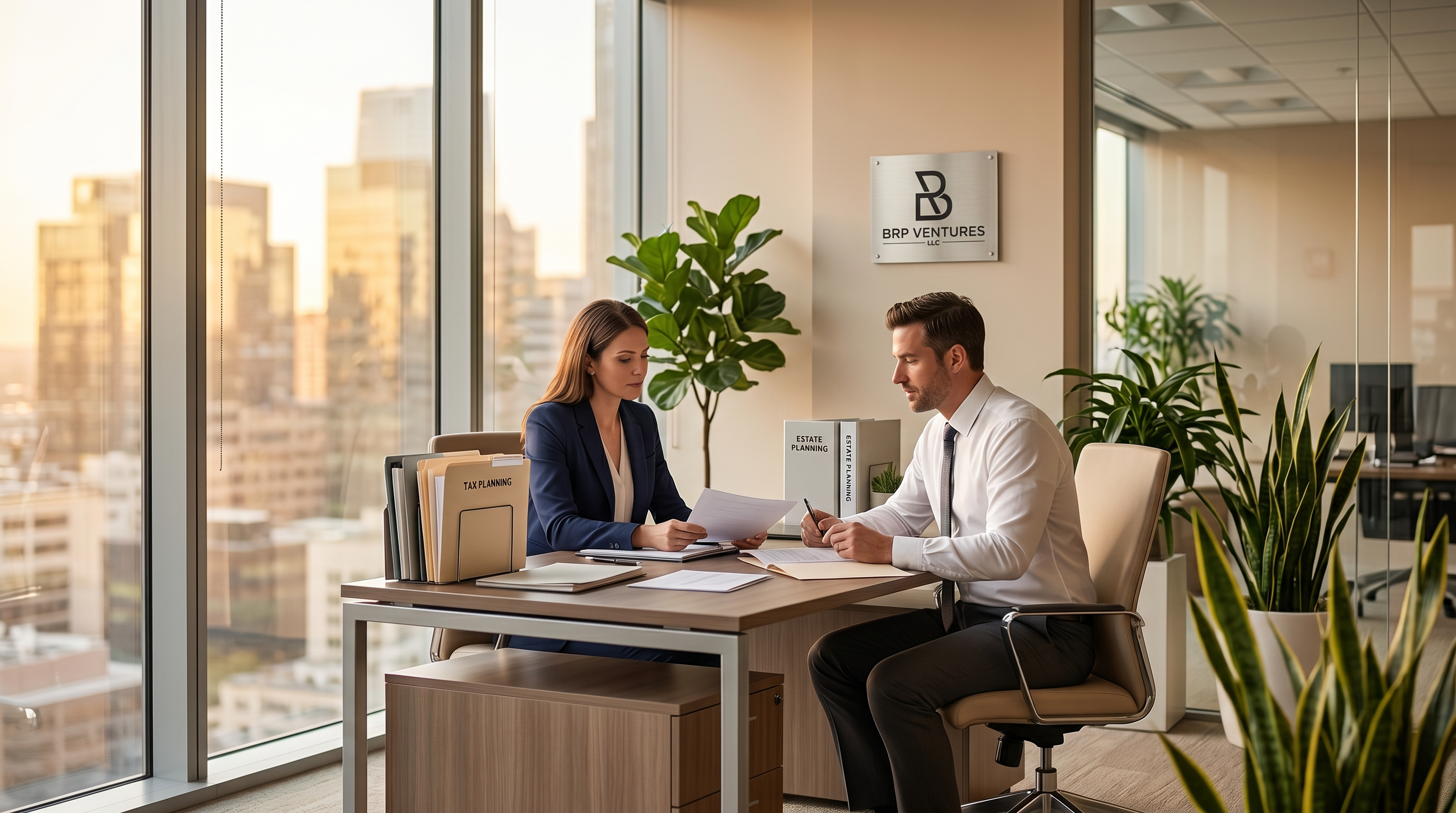 BRP Ventures advisors reviewing tax and estate planning structures